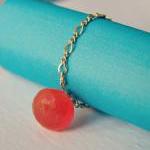 Chain ring with natural gemstone. 14K gold filled thin chain ring. Delicate and feminine jewelry. 