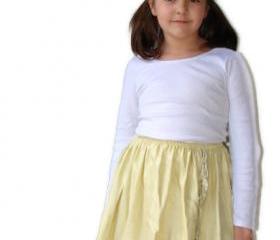 Yellow skirt with fringe. Kids clothes. Toddler summer skirts 