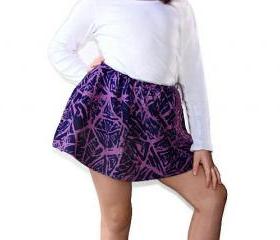 Kids clothes. Purple skirt with fringe. Handmade fashion skirts for girls
