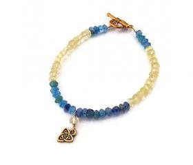 Charm beaded bracelet. Celtic symbol and quarts bracelet. 